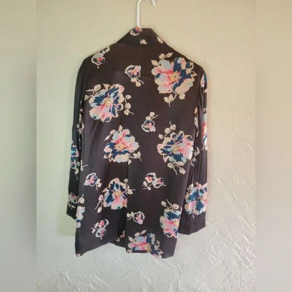 Anthropologie ett:twa Floral Tavie open front satin blazer, sz XS New with Tags - Picture 8 of 11